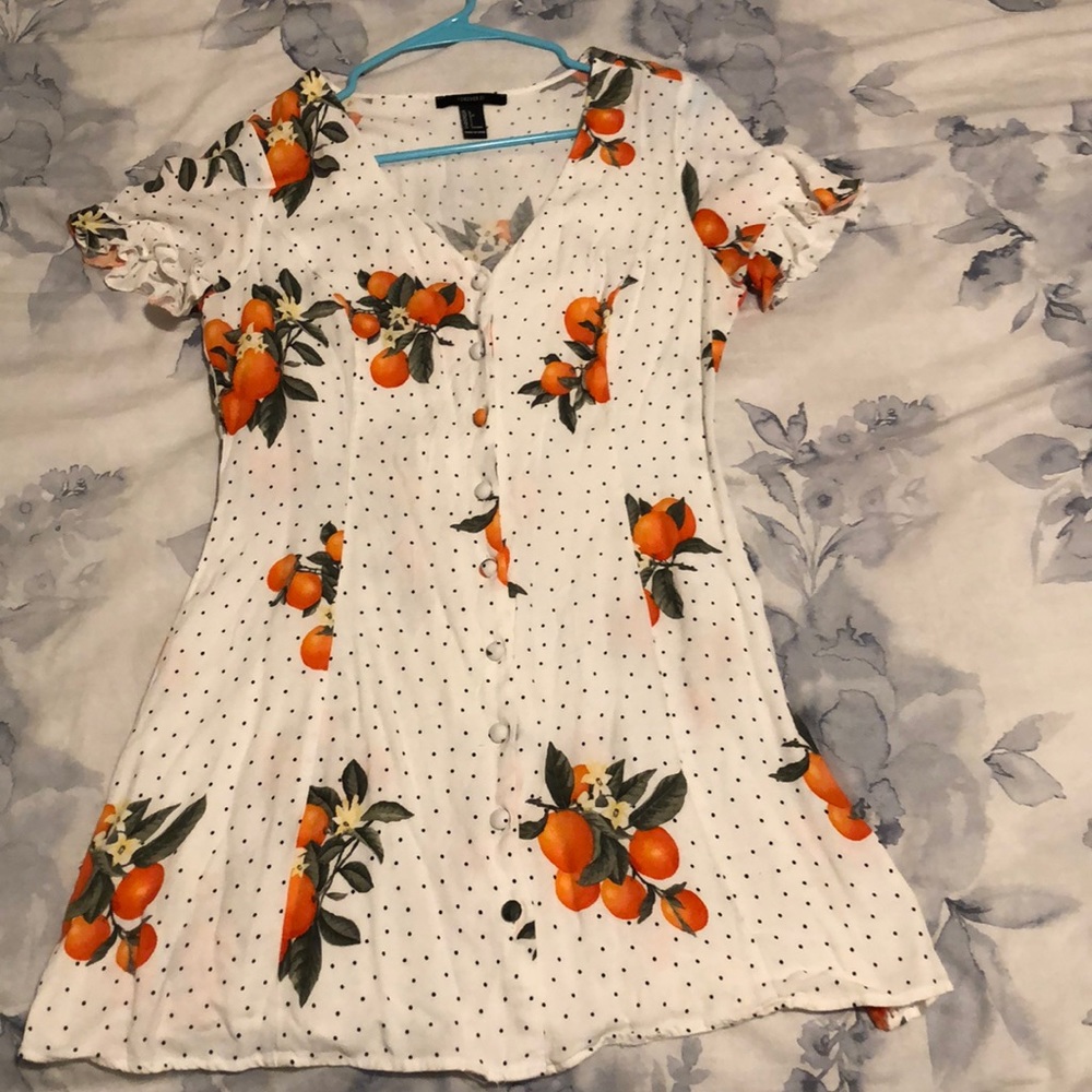 Orange print dress